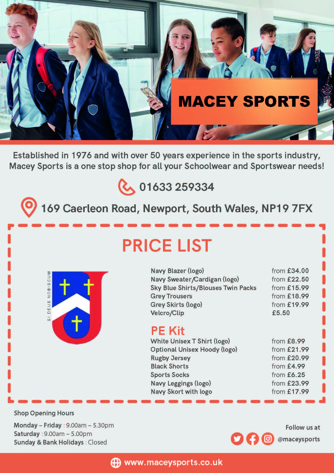 Macey's Uniform Price List JPG Macey's Uniform Price List